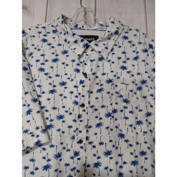 Monument Clothing Co. Shirt Men's‎ 4X White and Blue Palm Tree Button Up - Picture 3 of 8